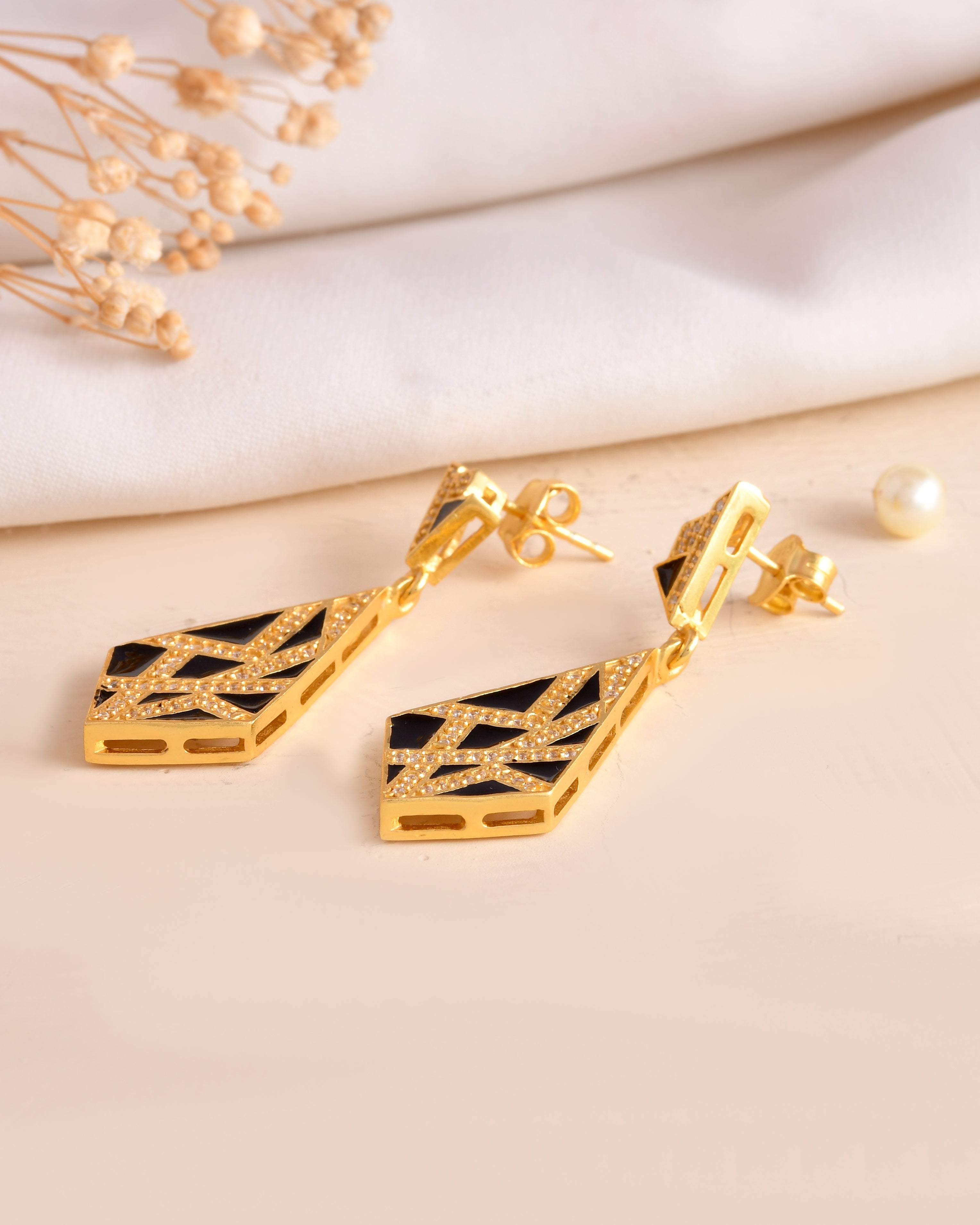 Twilight Prism 925 Silver Gold plated earrings